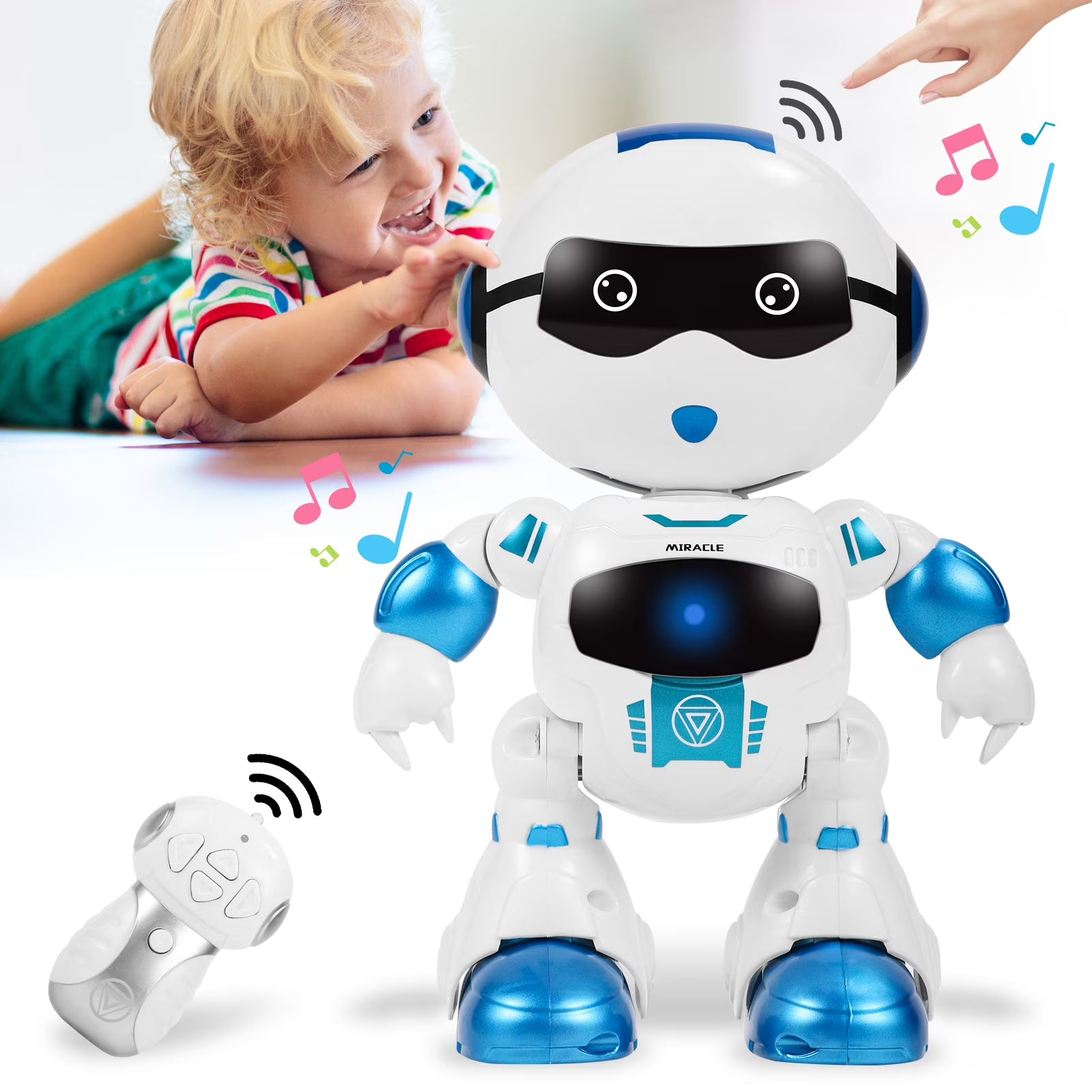 Blue Smart Robot Toys with Sound LED Eyes U8130