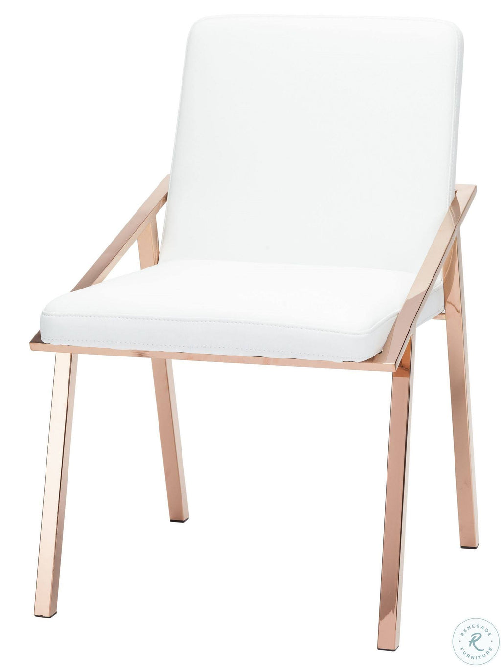 White & Rose Gold Dining Chair X1721