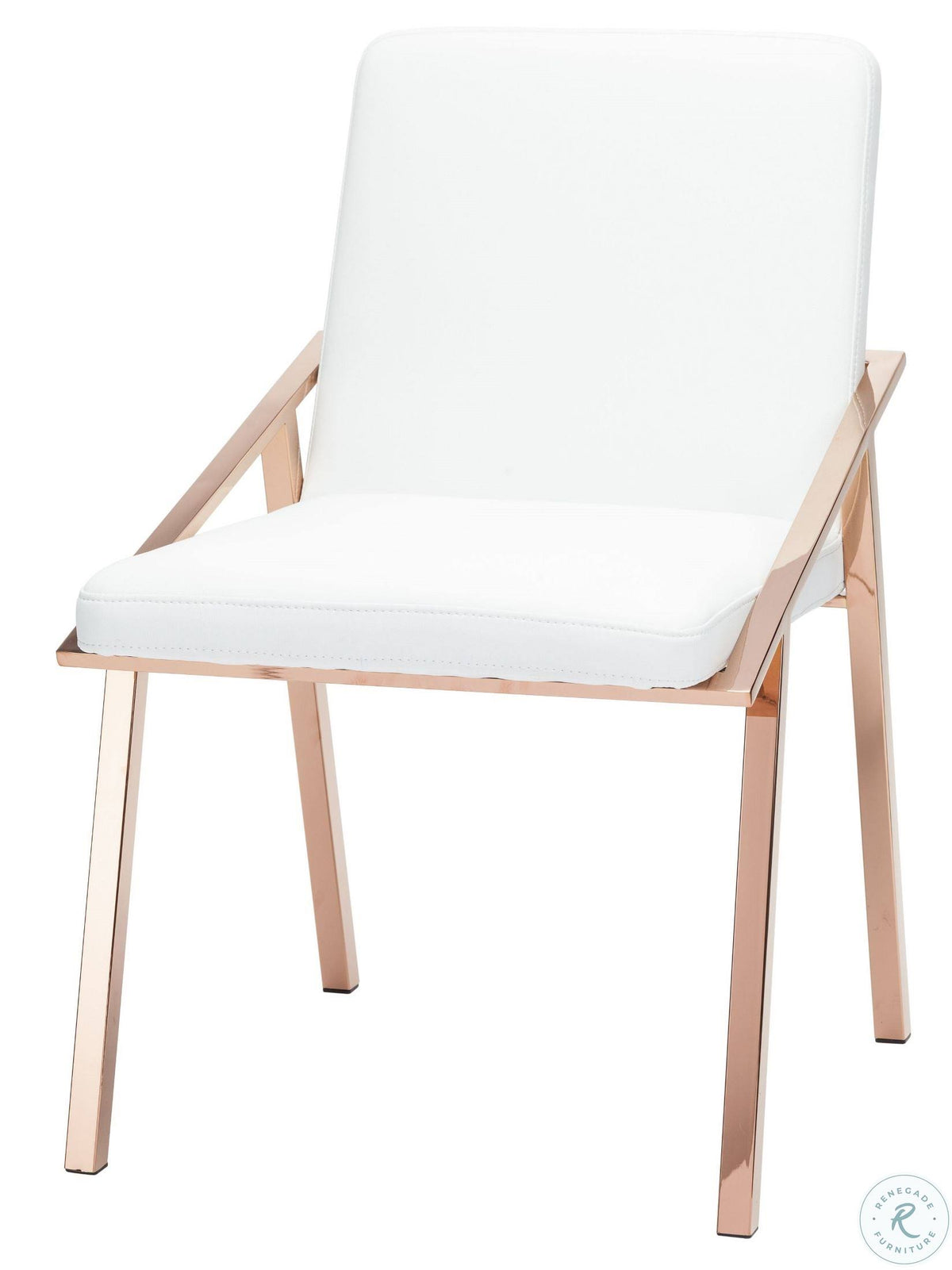 White & Rose Gold Dining Chair X1721
