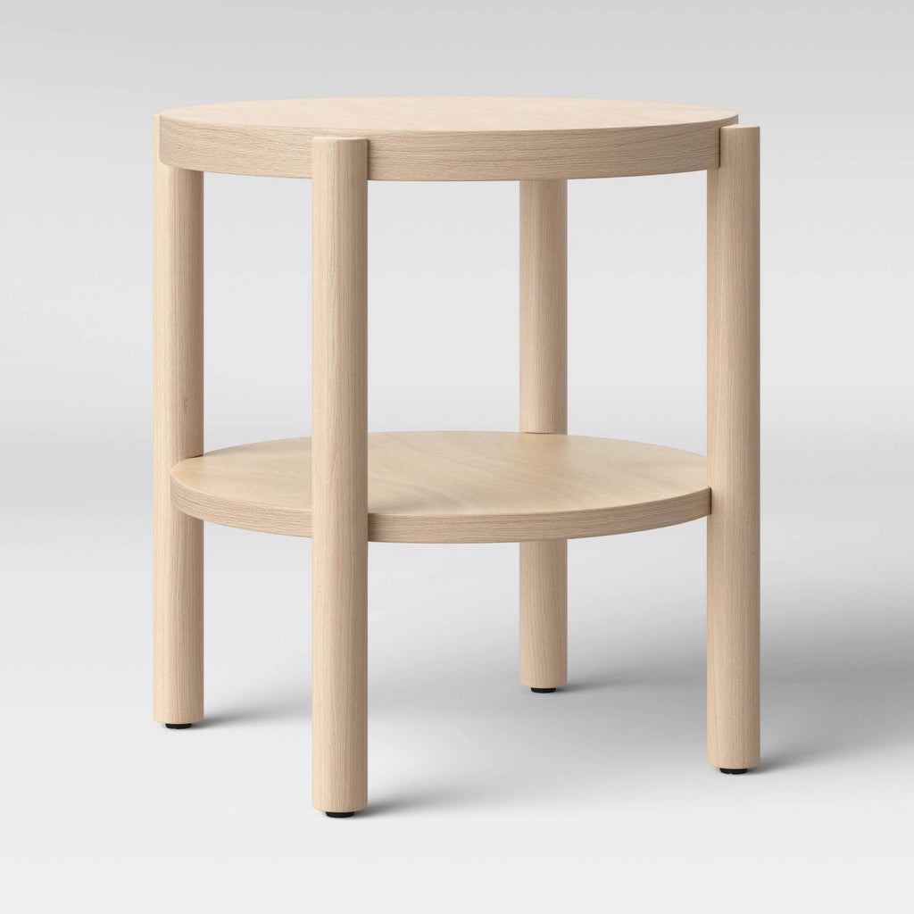 Round Wood Accent Table Natural O491807