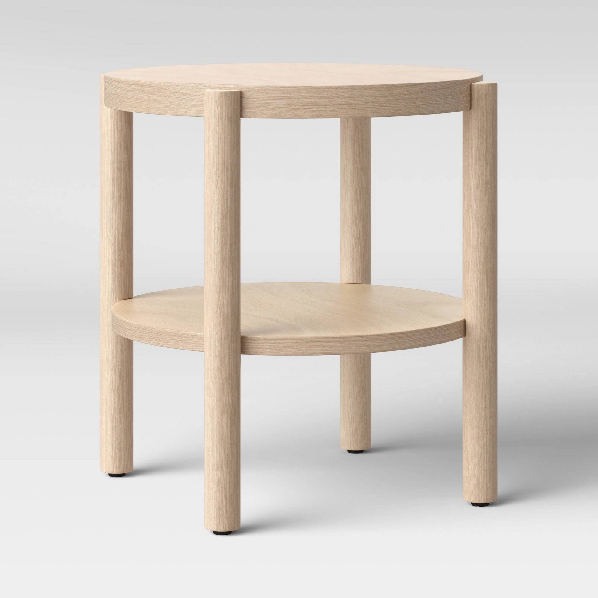 Round Wood Accent Table Natural O491807