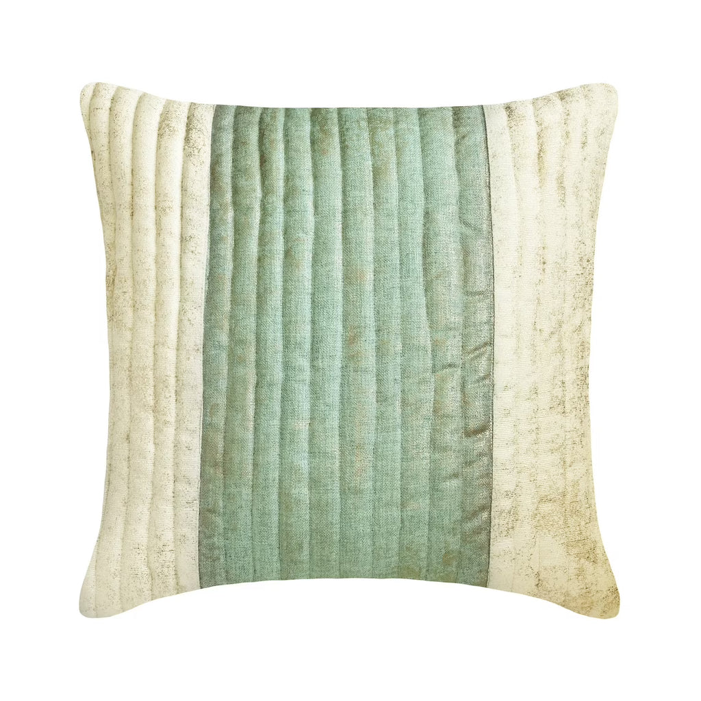 Blue & White Velvet Quilted Throw Pillow Cases, Pack of 2, 24x24 inch N6803