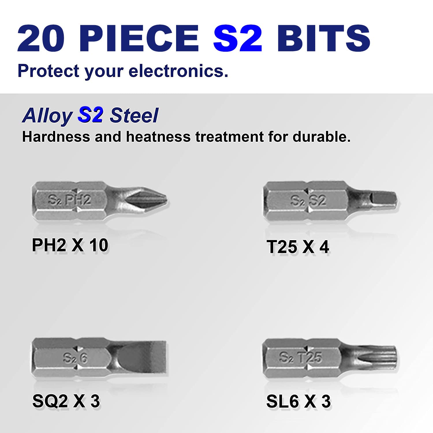 276 Piece Titanium Twist Drill Bit Set with S2 Bits, High Speed Steel D906