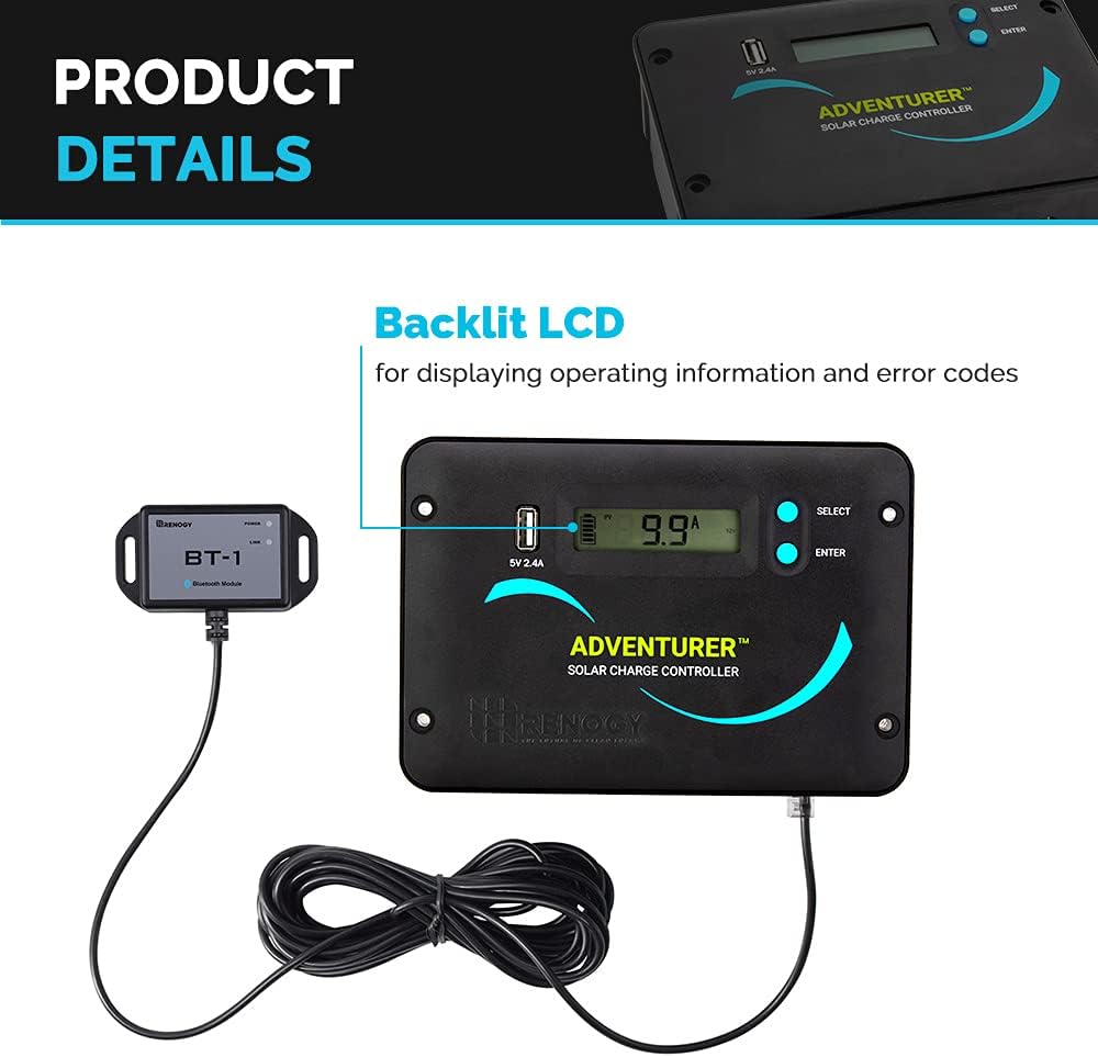400 Watts 12 Volts Monocrystalline Solar RV Kit with 30A PWM LCD Charge Controller K514