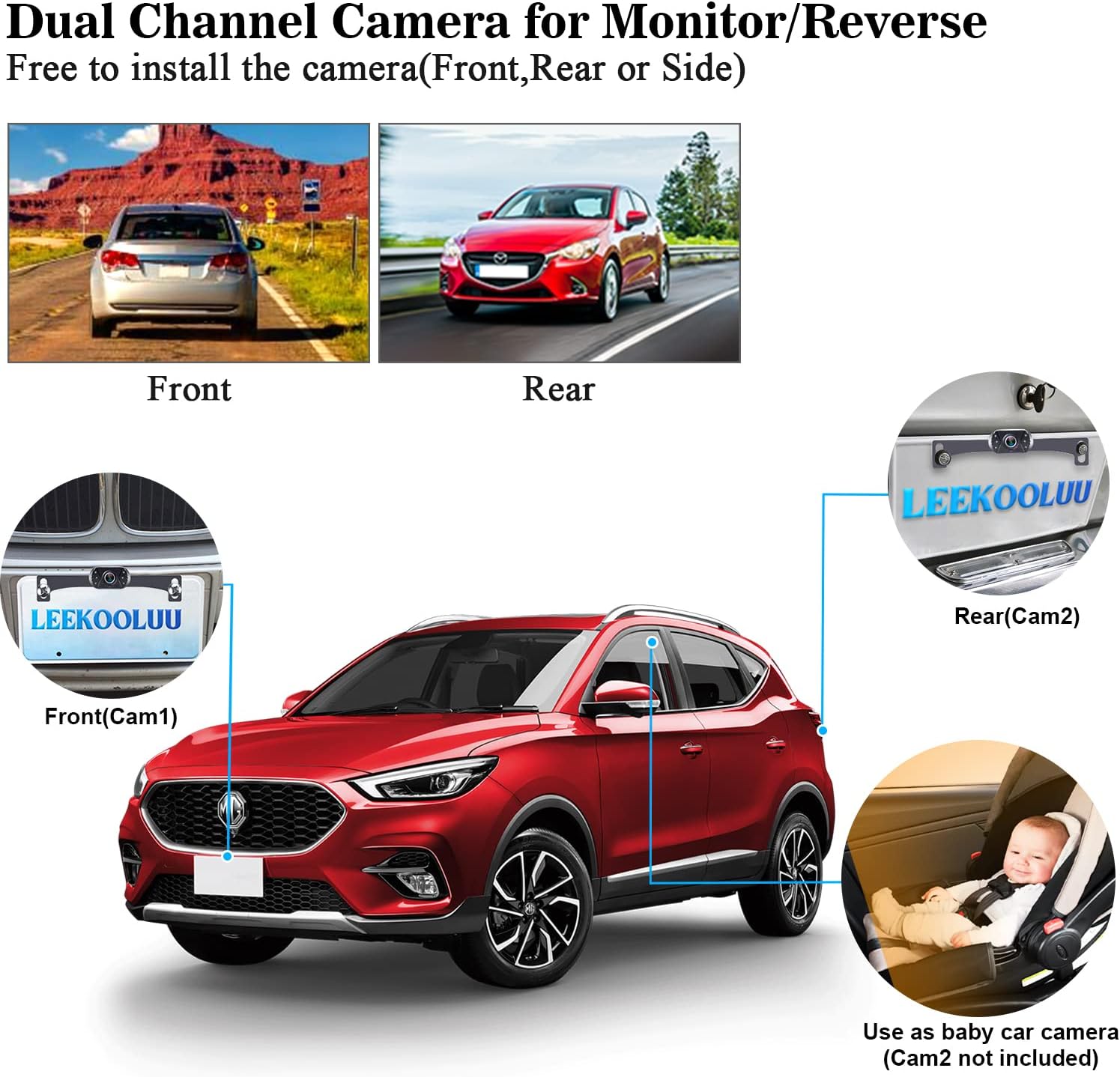 5 Inch HD 1080P Backup Camera Kit, Pack of 2 K7673