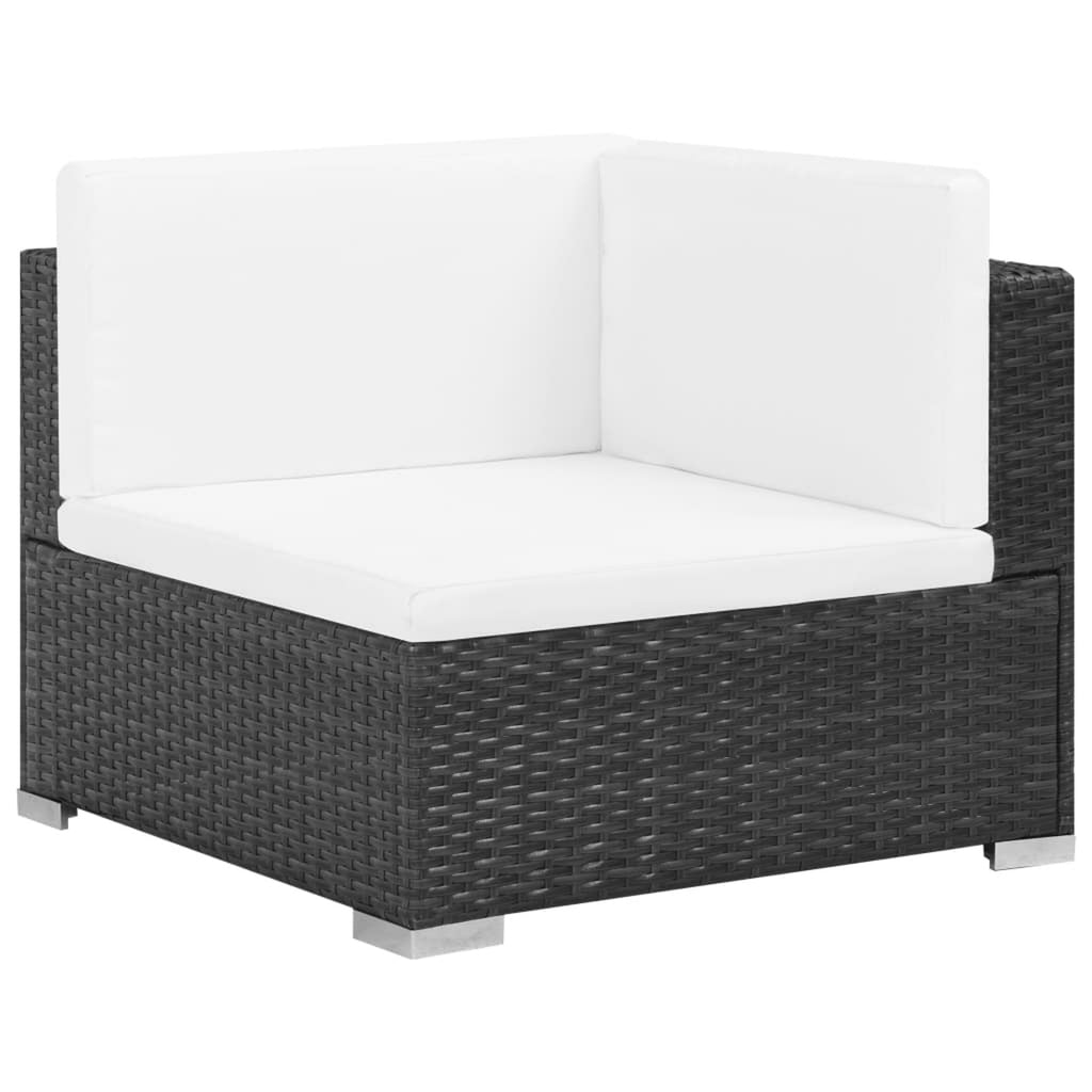 6 Piece White Cushioned Poly Rattan Patio Conversation Set F544