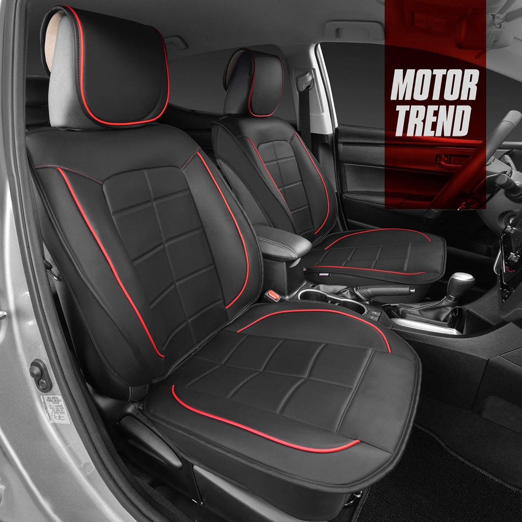 Faux Leather Car Bench Seat Cover with Two-Tone Gray Accents K8873