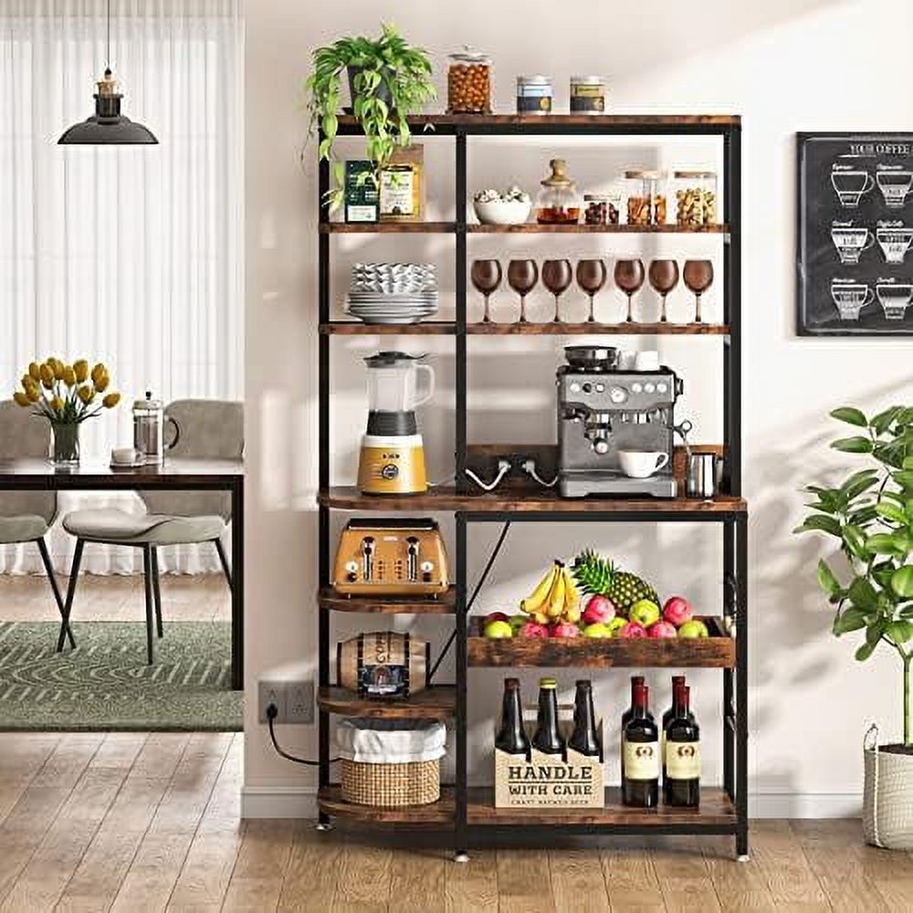 10-Tier Microwave Oven Stand with Power Outlets and Pull-Out Drawer B5303