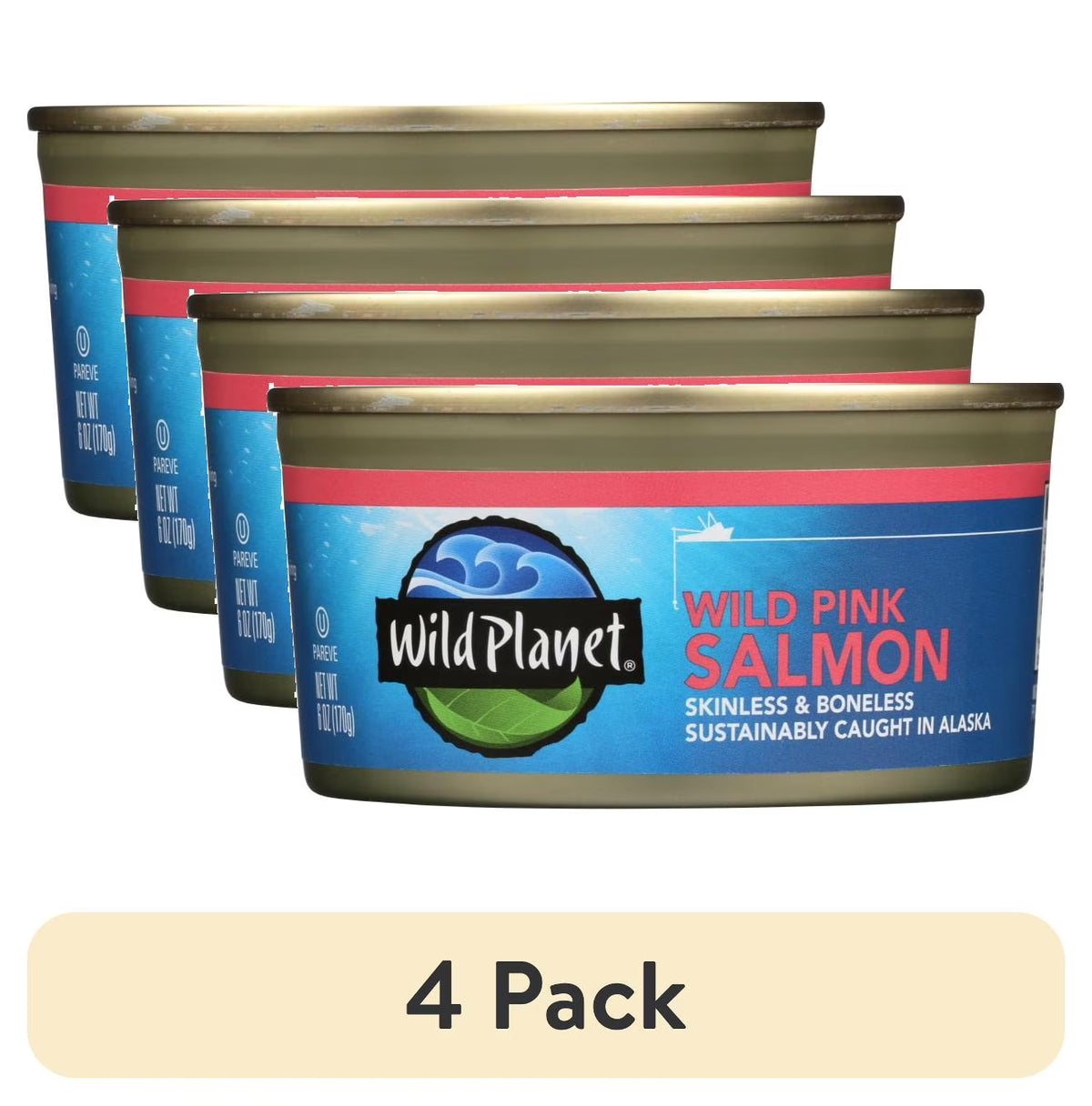 (4 pack) Wild Alaskan Pink Salmon, 6 oz Can T285130