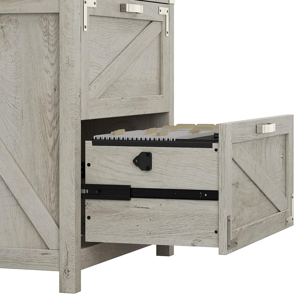 Cottage White 2 Drawer Lateral File Cabinet F972