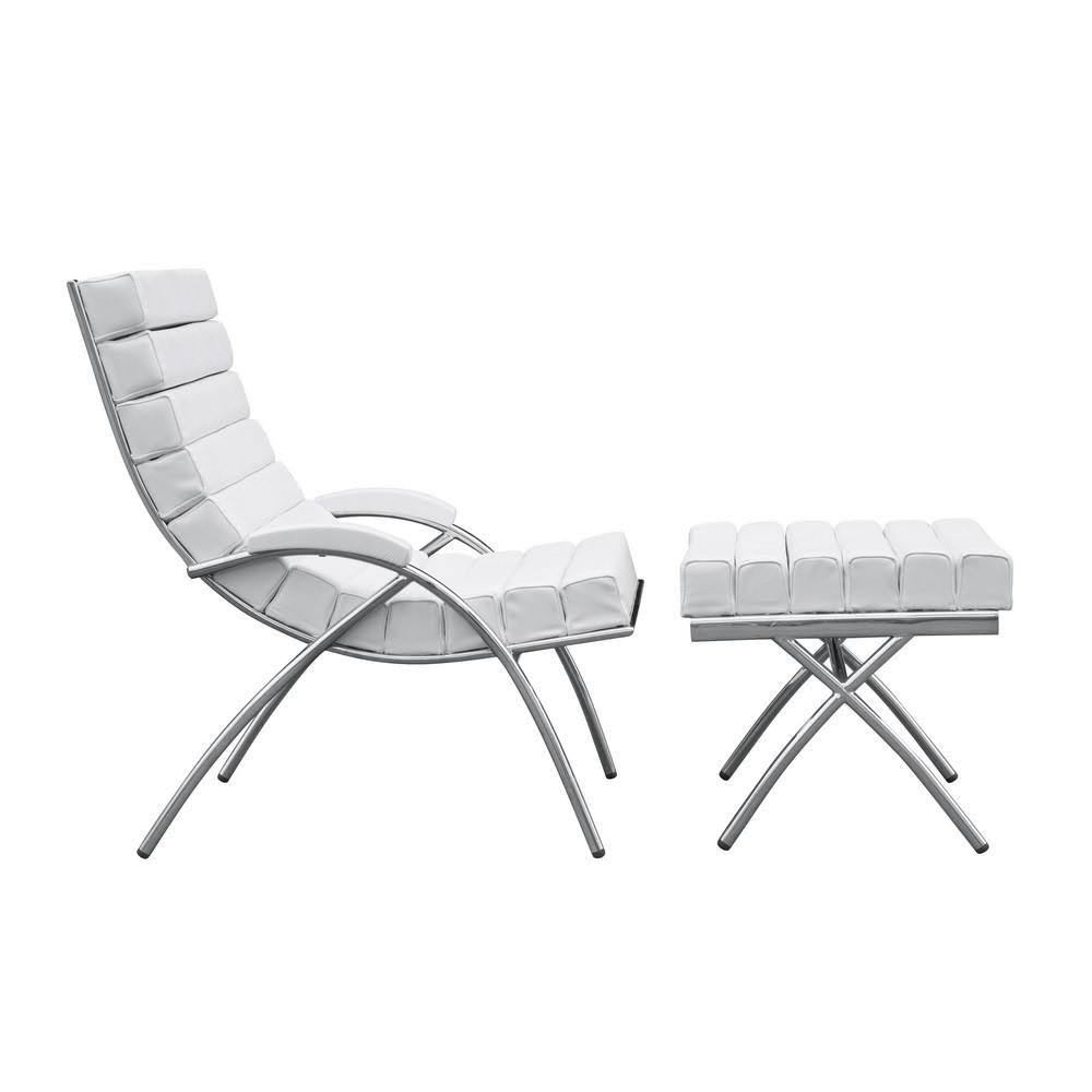 White Chair and Ottoman X327