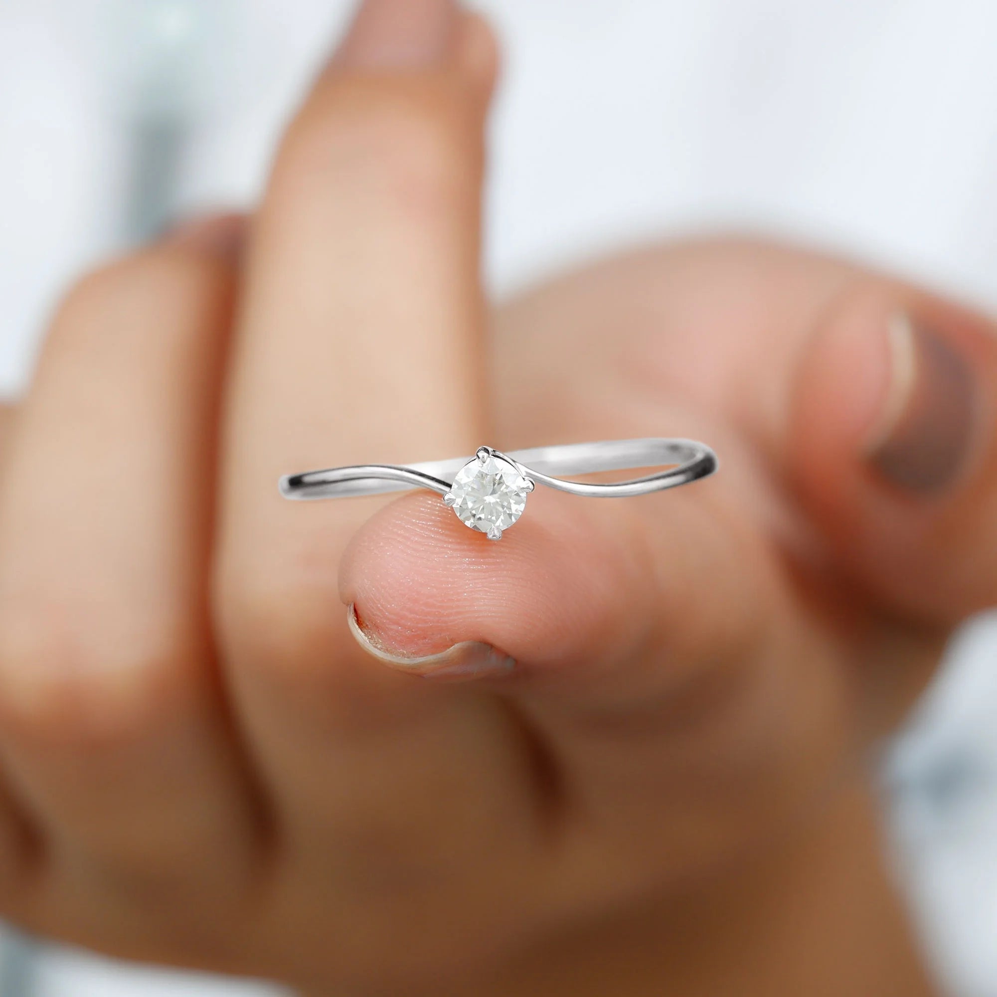 925 Sterling Silver Solitaire Ring K74903