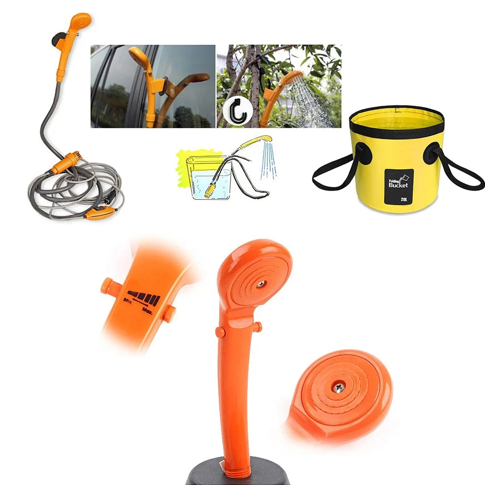 Camping Shower Electric Outdoor Folding Bucket Kit E310