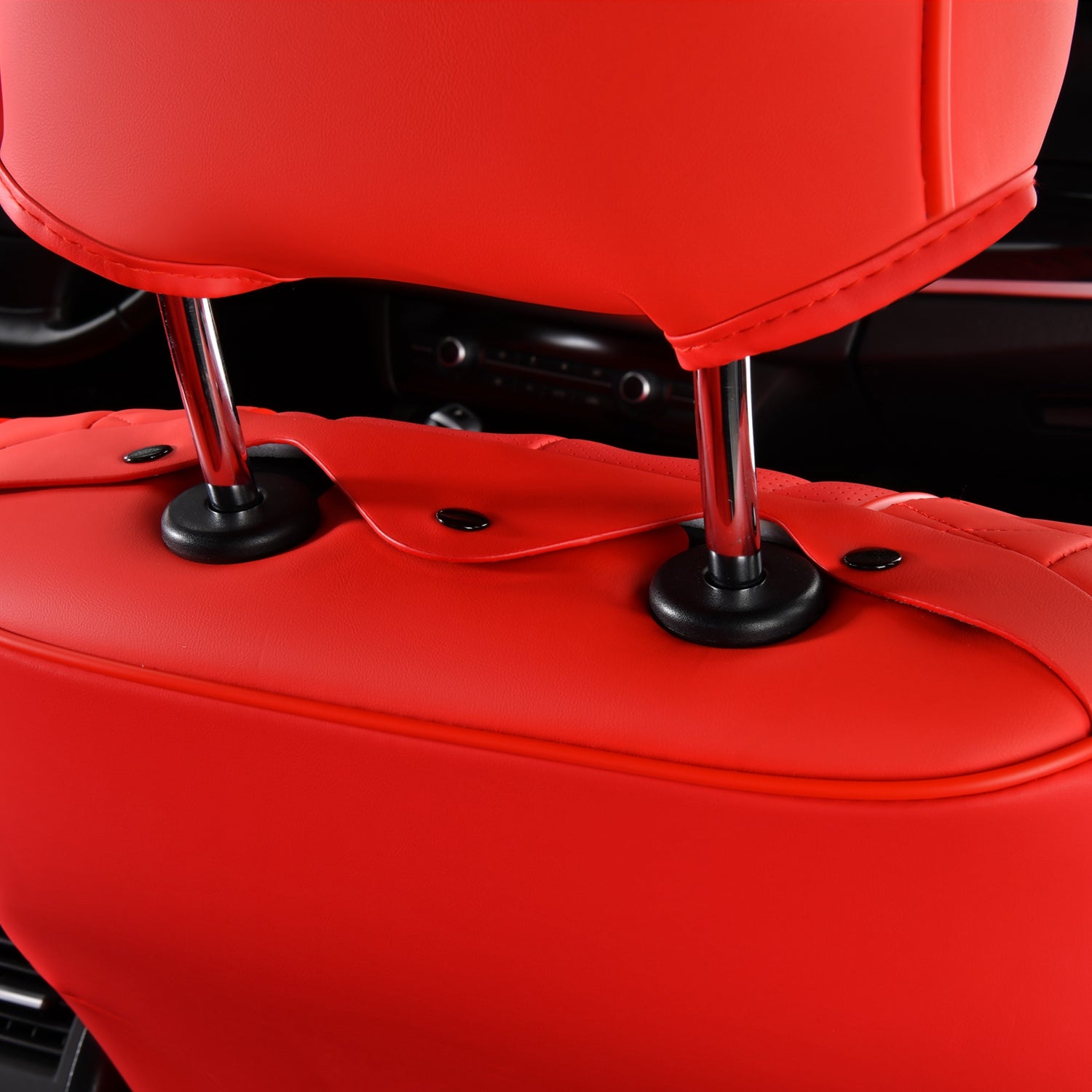 Red 2PCS Front Leather Waterproof Car Seat Covers N465