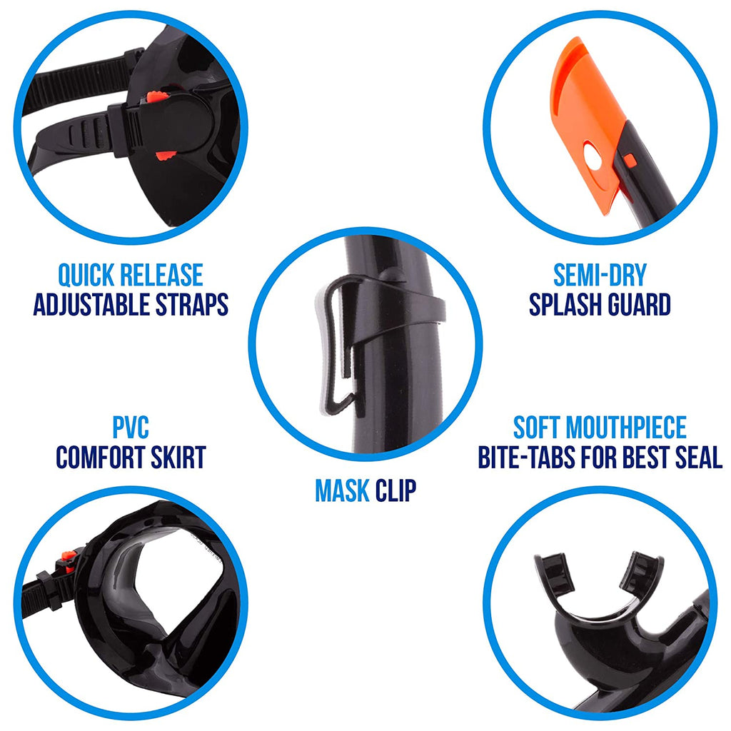 Semi-Dry Diving & Snorkel Set, Coral B1820