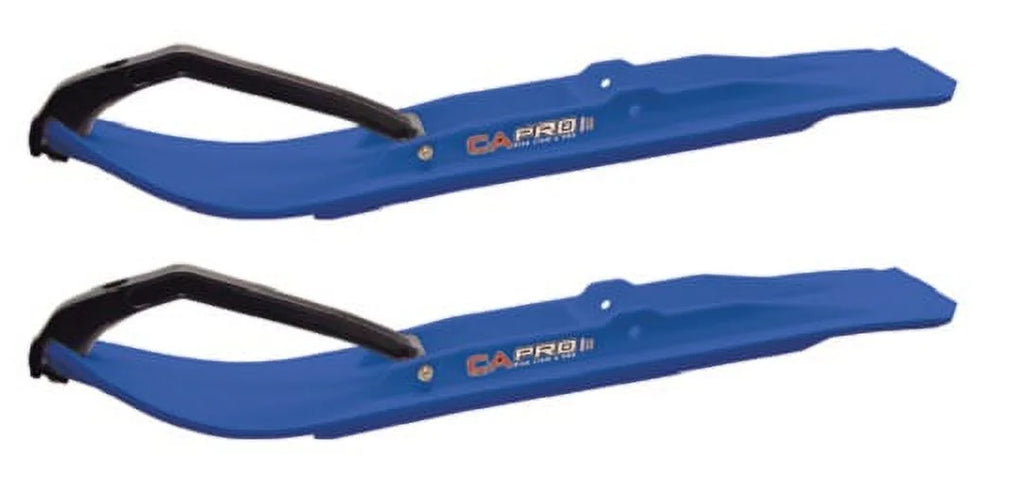 Blue XT Snowmobile Skis with 4" Round Bars Complete Kit A656