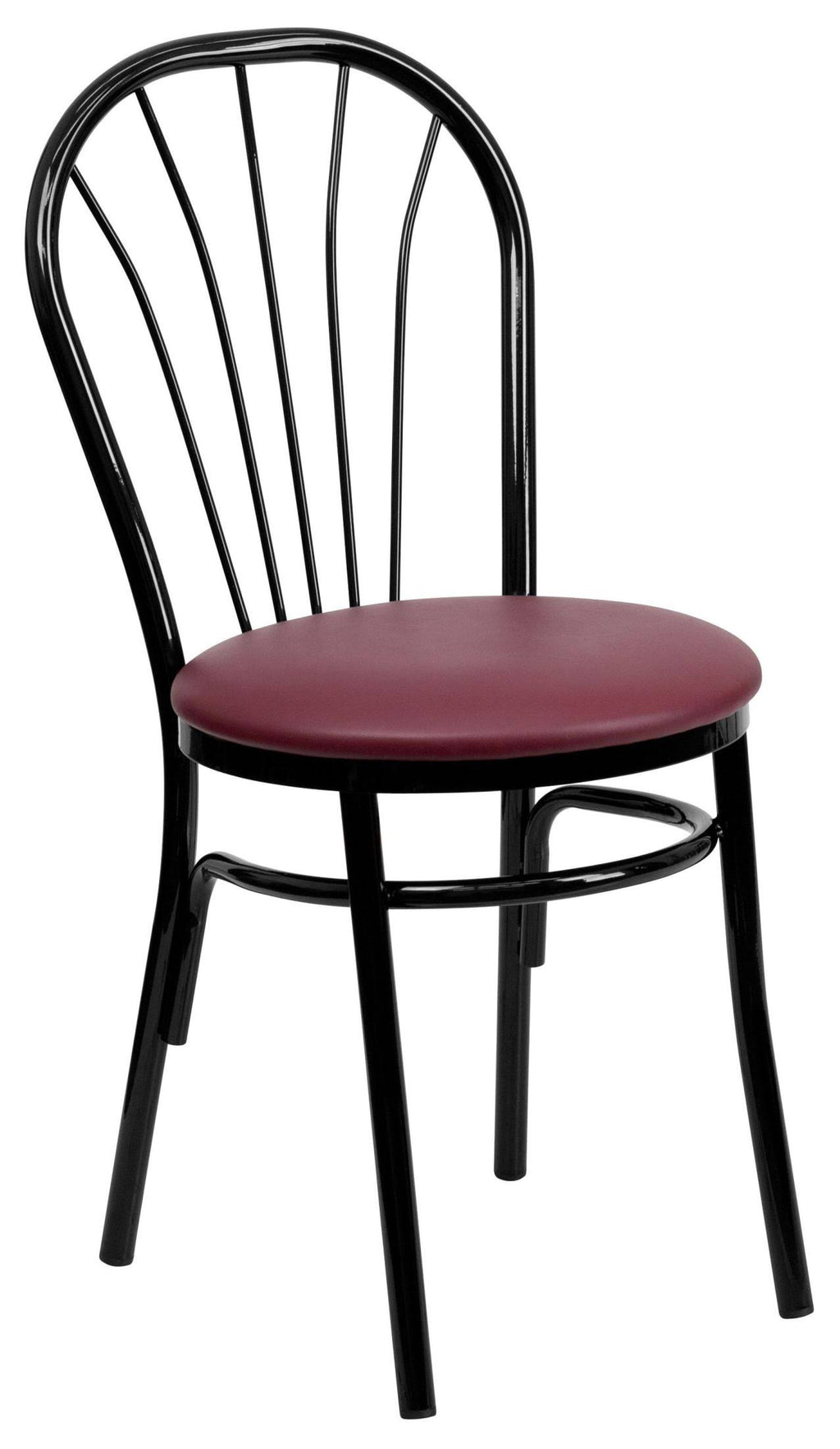 Burgundy Vinyl Metal Chair A935