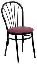 Burgundy Vinyl Metal Chair A935