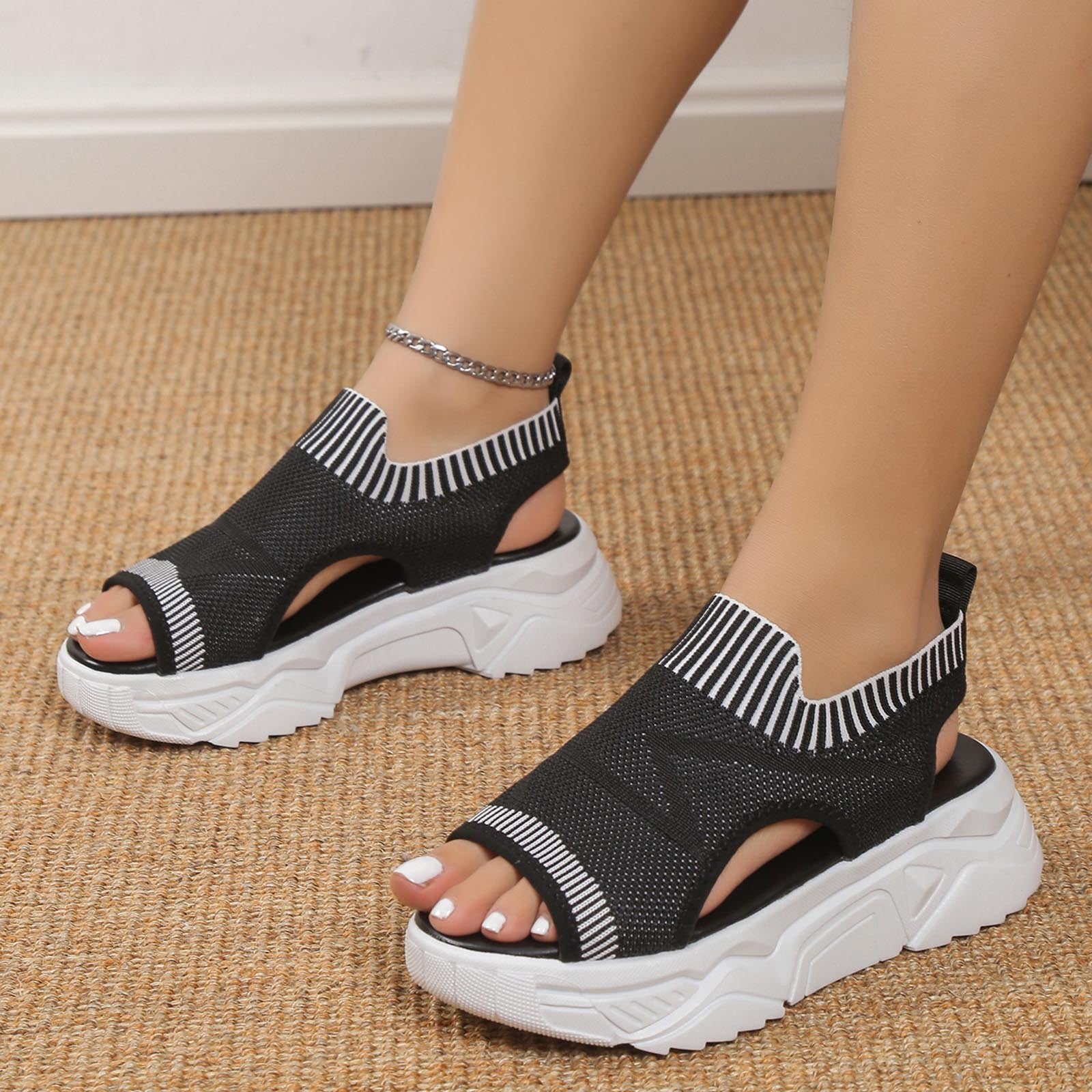 Thick Sole Wedge Fish Mouth Sandals G97897