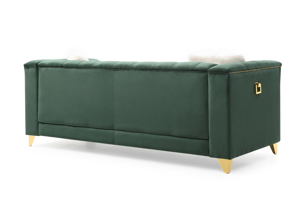 Green Tufted Upholstery 2 Pc Living Room Set R987