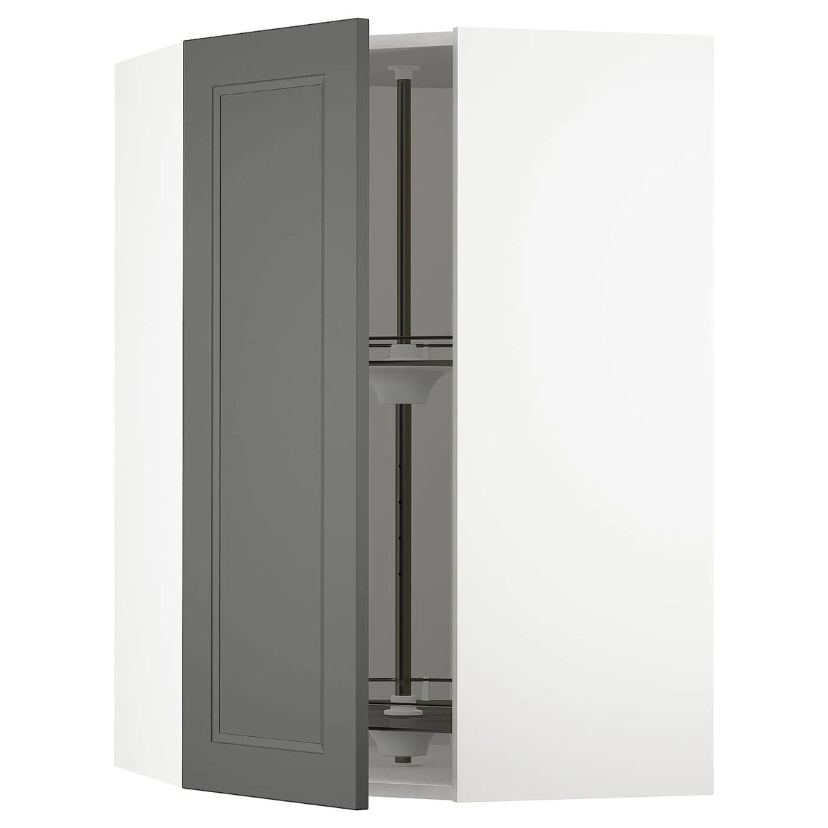 Corner Wall Cabinet with Carousel, White, 26x15x40 J560