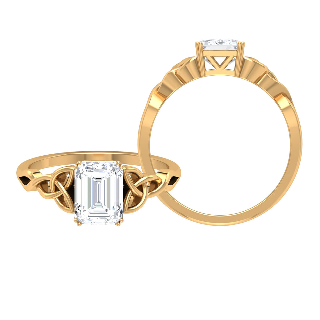 14K Yellow Gold Moissanite Engagement Ring S414