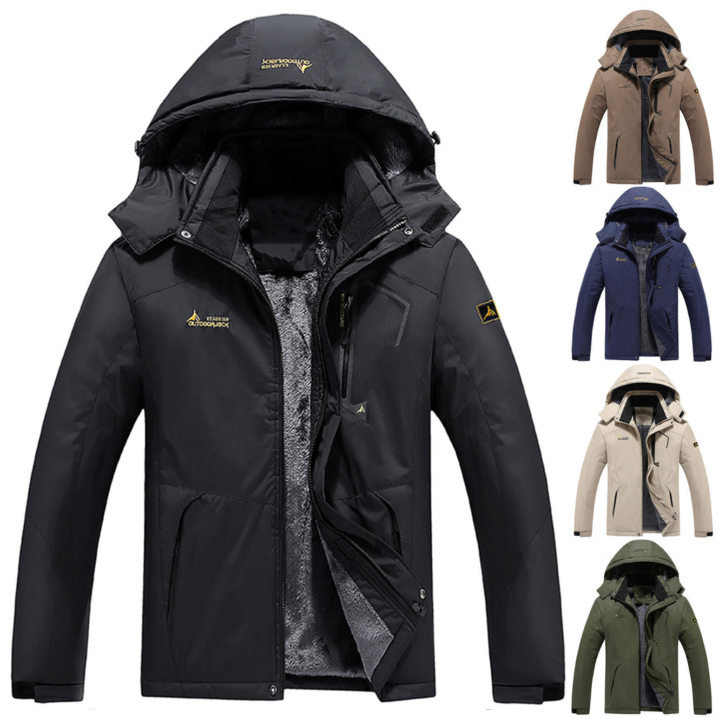 Men's Waterproof Ski Snow Jacket with Removable Hood Y6584