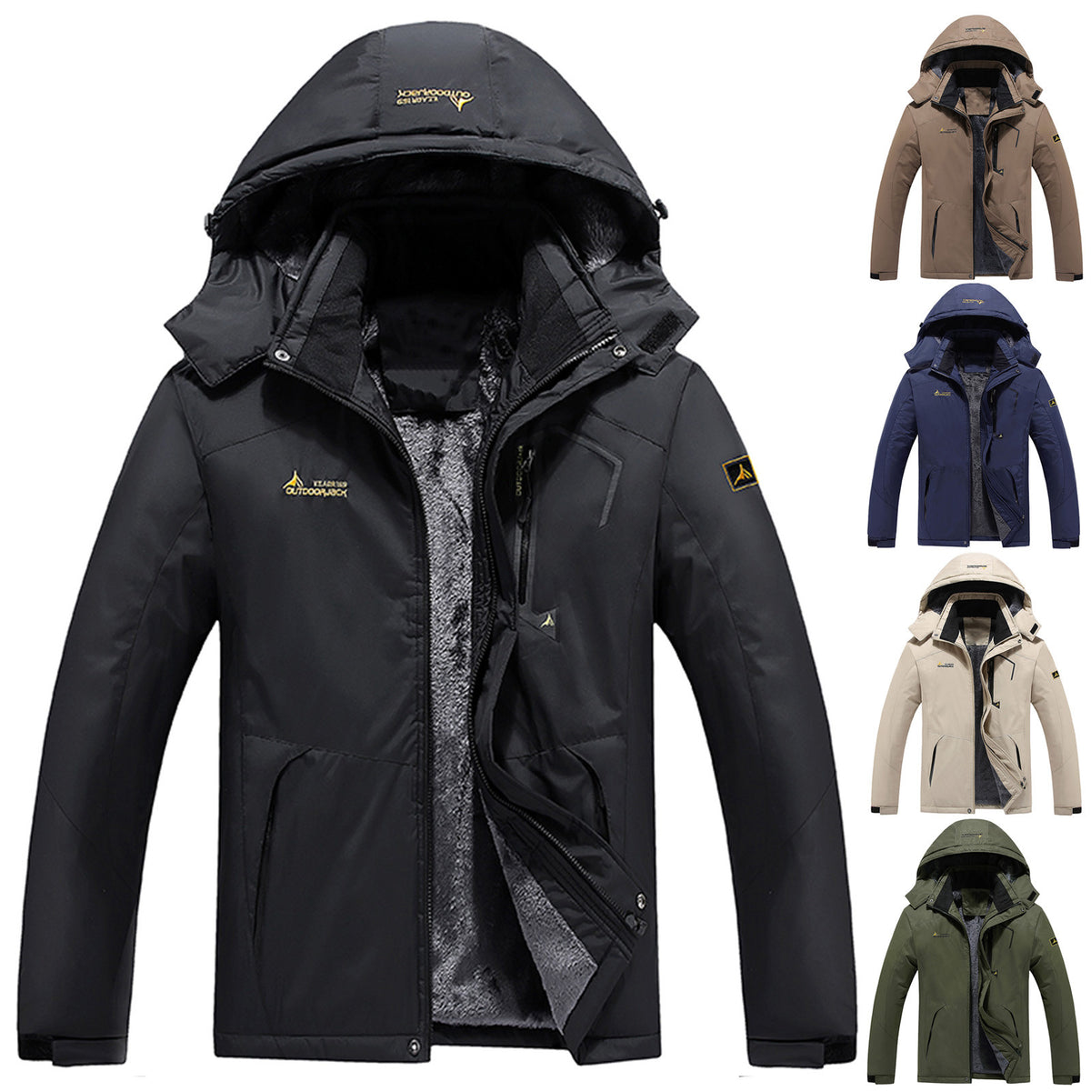 Men's Waterproof Ski Snow Jacket with Removable Hood Y6584