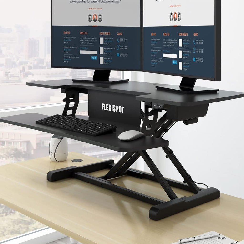 Electric Standing Desk Converter with Quick Release Keyboard Tray B21610