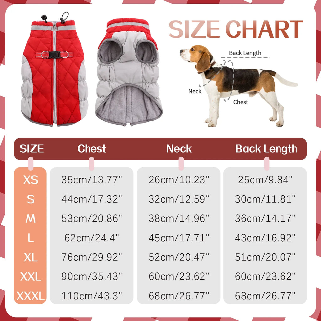 Red Reflective Dog Winter Coat P180