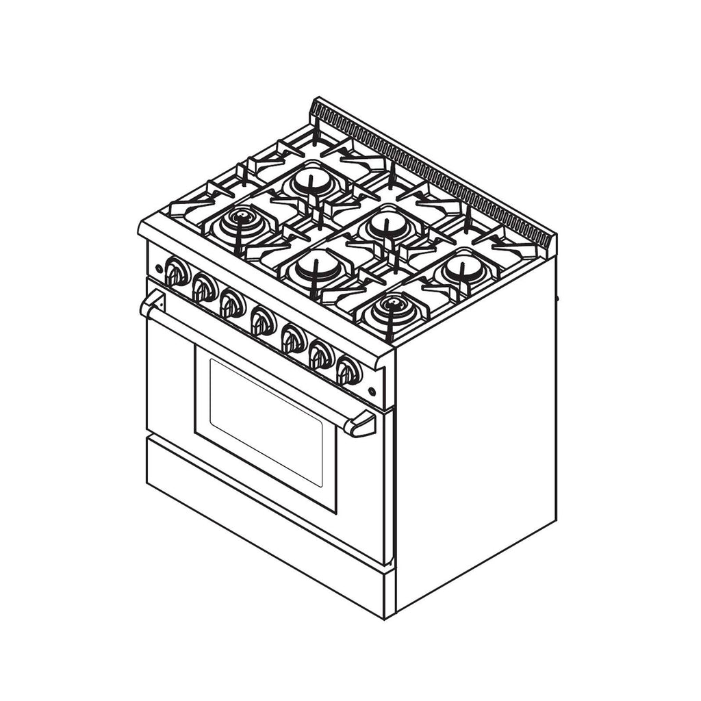 36 in. Recessed Gas Stove Cooktop with 5 Sealed Burners in Stainless Steel H9207