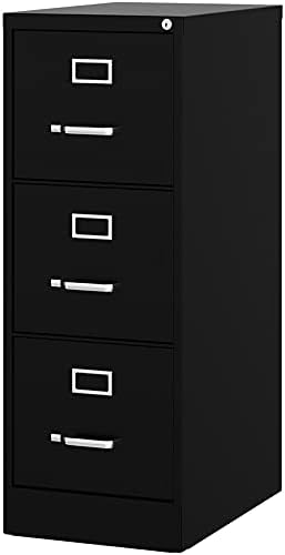 Black 3 Drawer Vertical Metal File Cabinet P67405