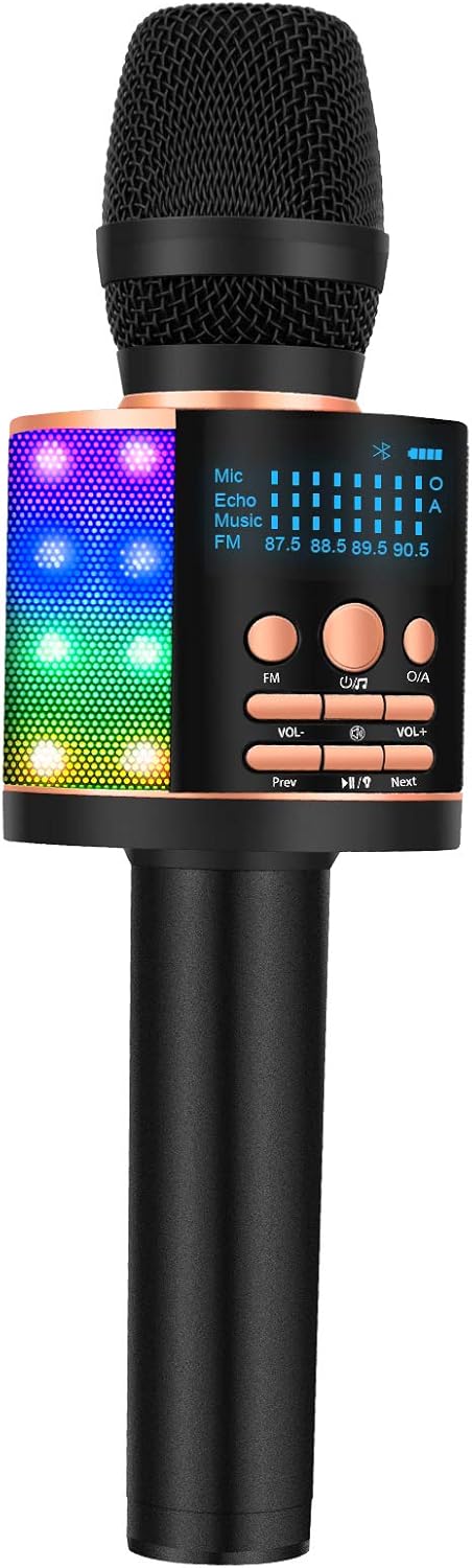 Green Bluetooth Karaoke Microphone with LED Screen L42127