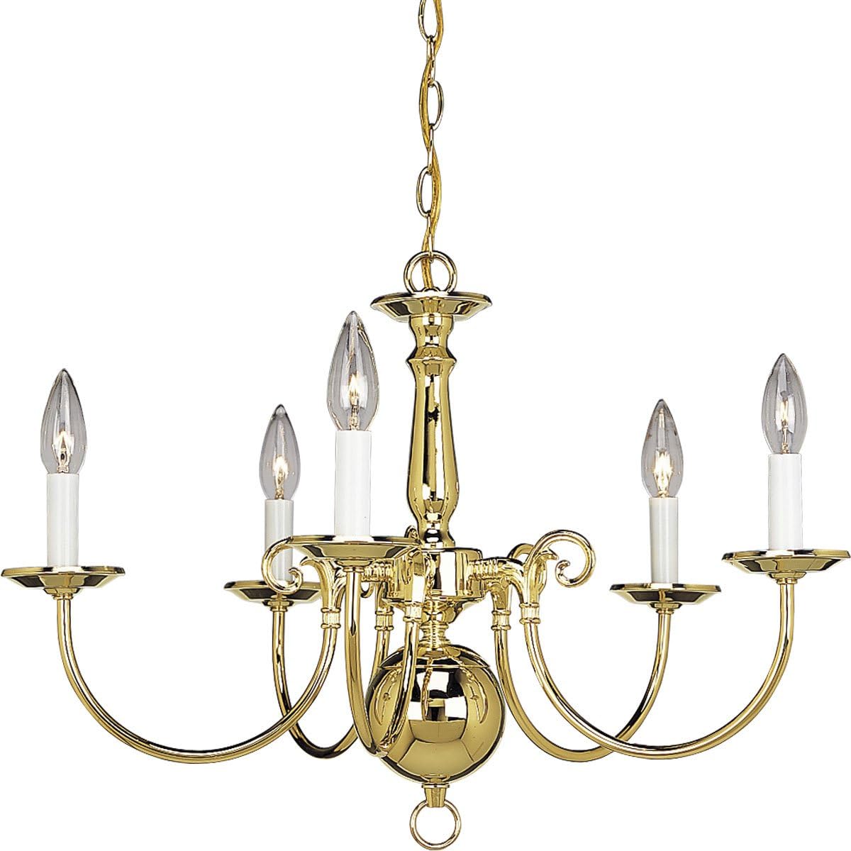 5-Light Polished Brass Chandelier Y38247