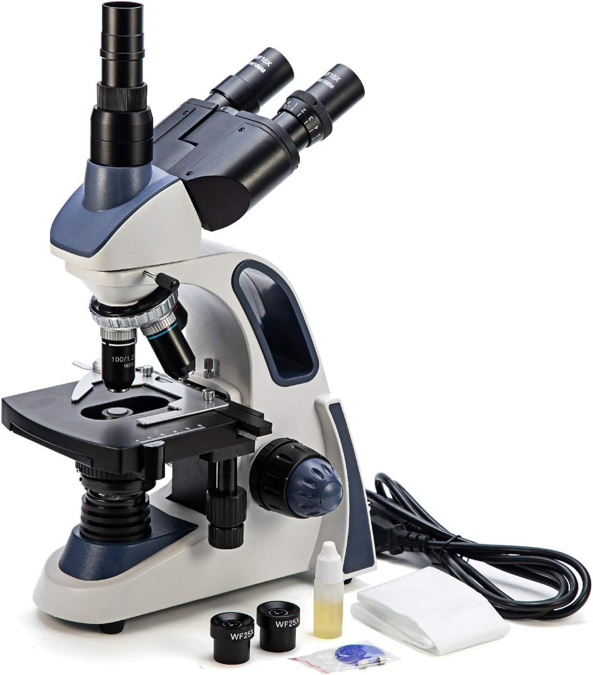 40X-2500X Trinocular Compound Microscope with Mechanical Stage N70480