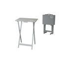 5 Piece Wooden Foldable Tray Table Set Dark Gray Z874