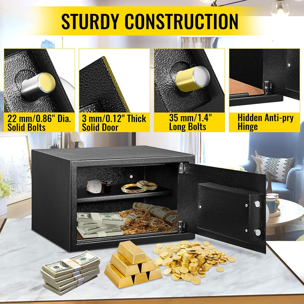 0.8 Cubic Feet Carbon Steel Digital Safe Box with Two Keys W545347