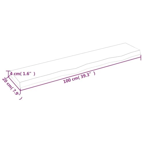 Light Brown Solid Wood Wall Shelf K59572