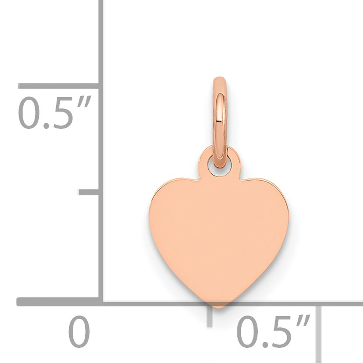 14K Rose Gold Heart Shaped Disc Pendant Charm H96803