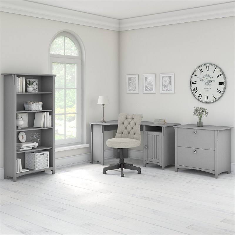 Corner Desk with Cabinet and 5 Shelf Bookcase T858165