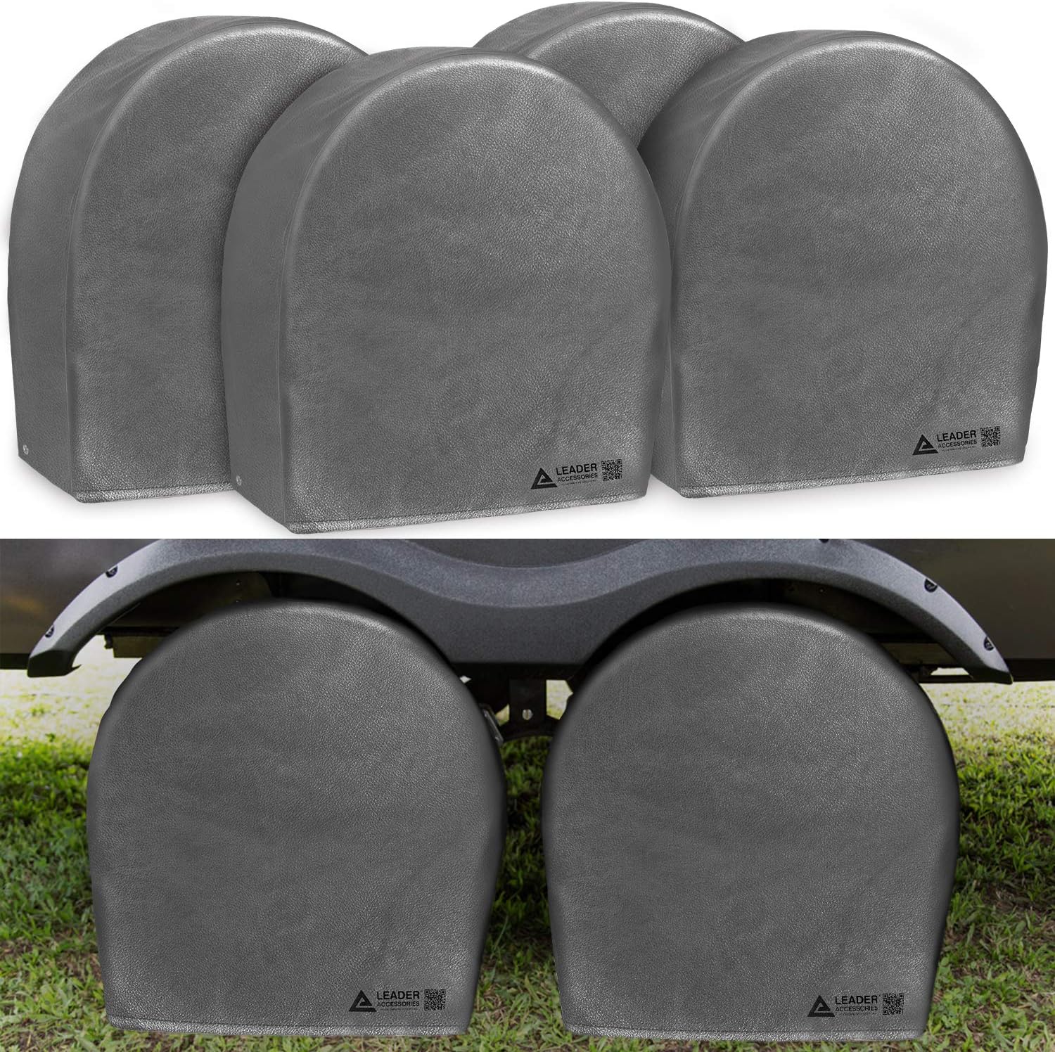 Grey Waterproof Tire Covers 4 Pack Fits 29-31.75 Diameter Tires Y316