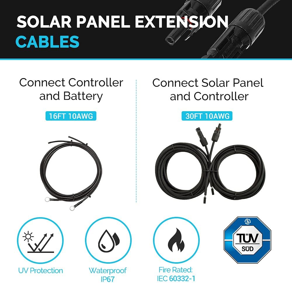 400 Watts 12 Volts Monocrystalline Solar RV Kit with 30A PWM LCD Charge Controller K514