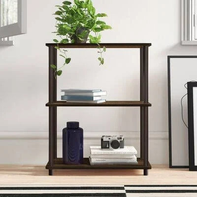 Walnut Brown Etagere Bookcase B5674