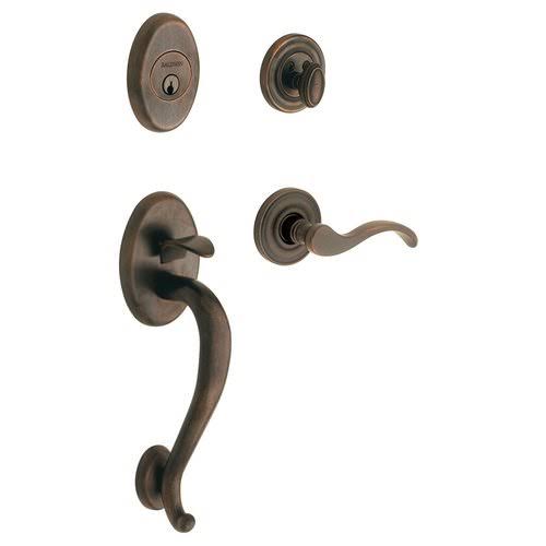 Satin Nickel Double Cylinder Handleset with Wave Lever N672617