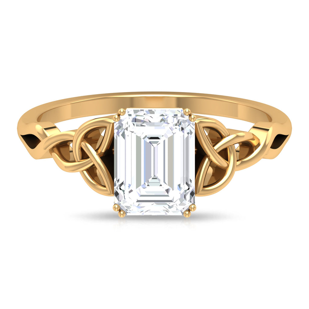 14K Yellow Gold Moissanite Engagement Ring S414