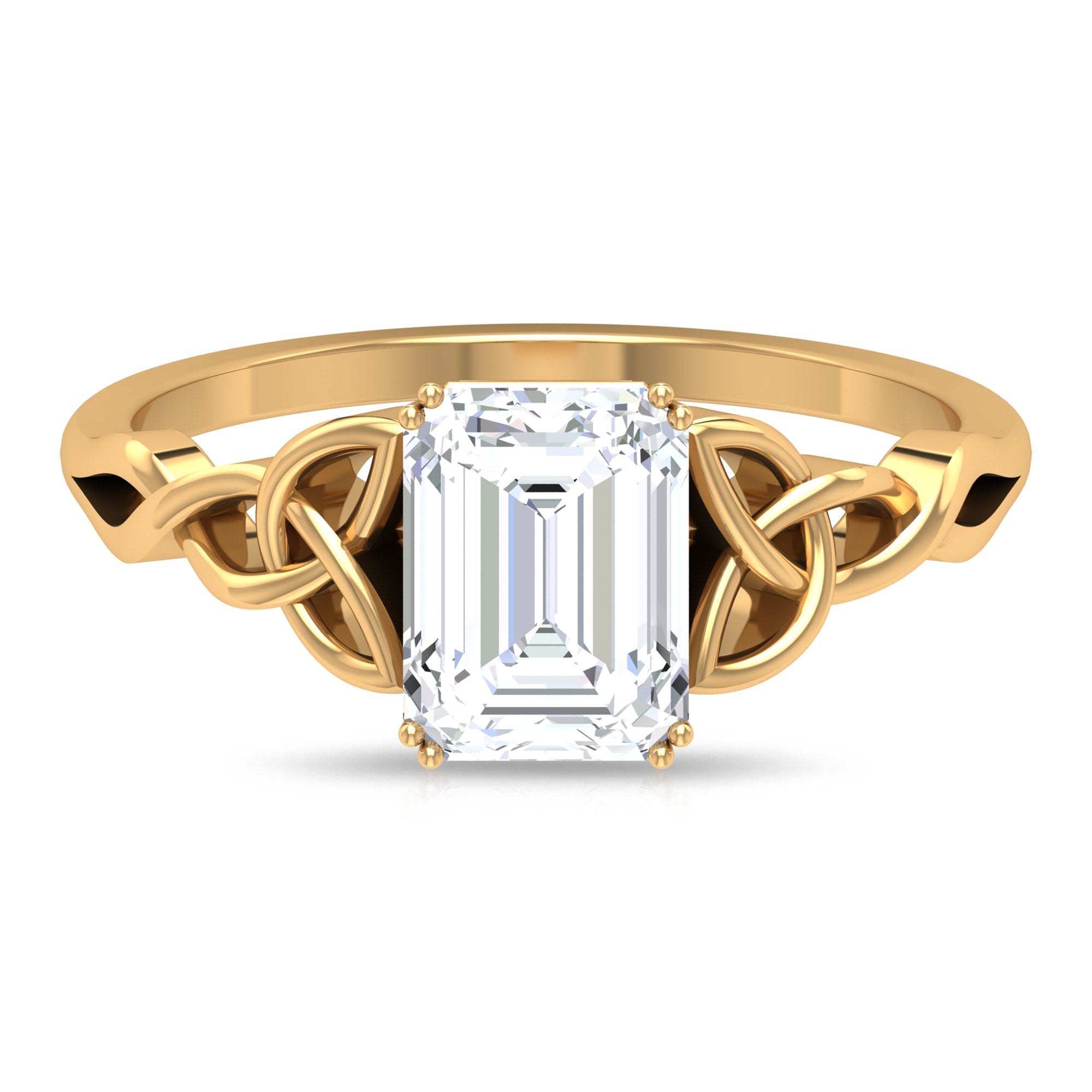 14K Yellow Gold Moissanite Engagement Ring S414