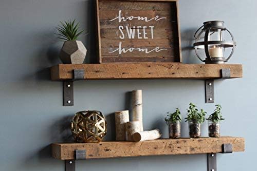 Reclaimed Wood Floating Shelves, Set of Two C3701