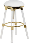 White Faux Leather Adjustable Stool Set of 2 G786604