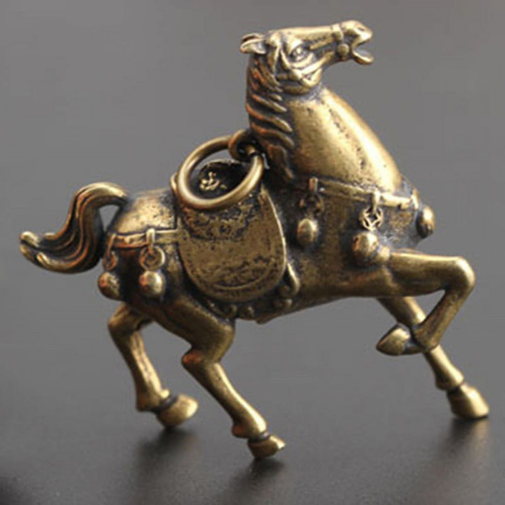 Solid Copper Race Horse Miniature Figurines Desk Decor Ornament Handmade Crafts C3802
