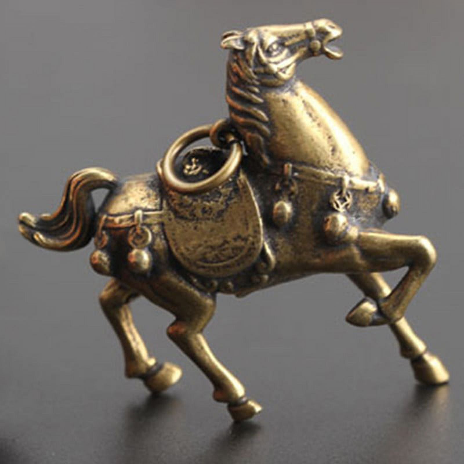 Solid Copper Race Horse Miniature Figurines Desk Decor Ornament Handmade Crafts C3802